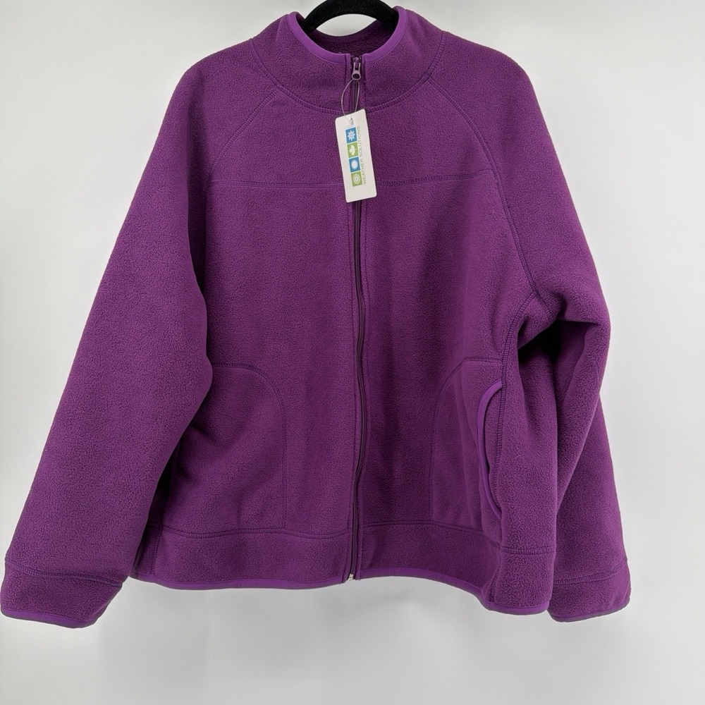 Woman Within Women's Plus Zip-Front Microfleece Jacket Purple Size 1X NWT